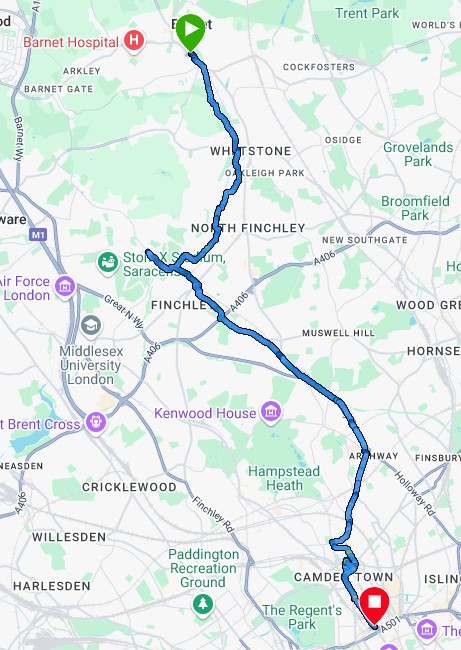 Click map to explore the route in more depth using Garmin Connect